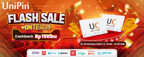 OKTOBER - Flash Sale #OnTerus di UniPin Bersama E-wallet!